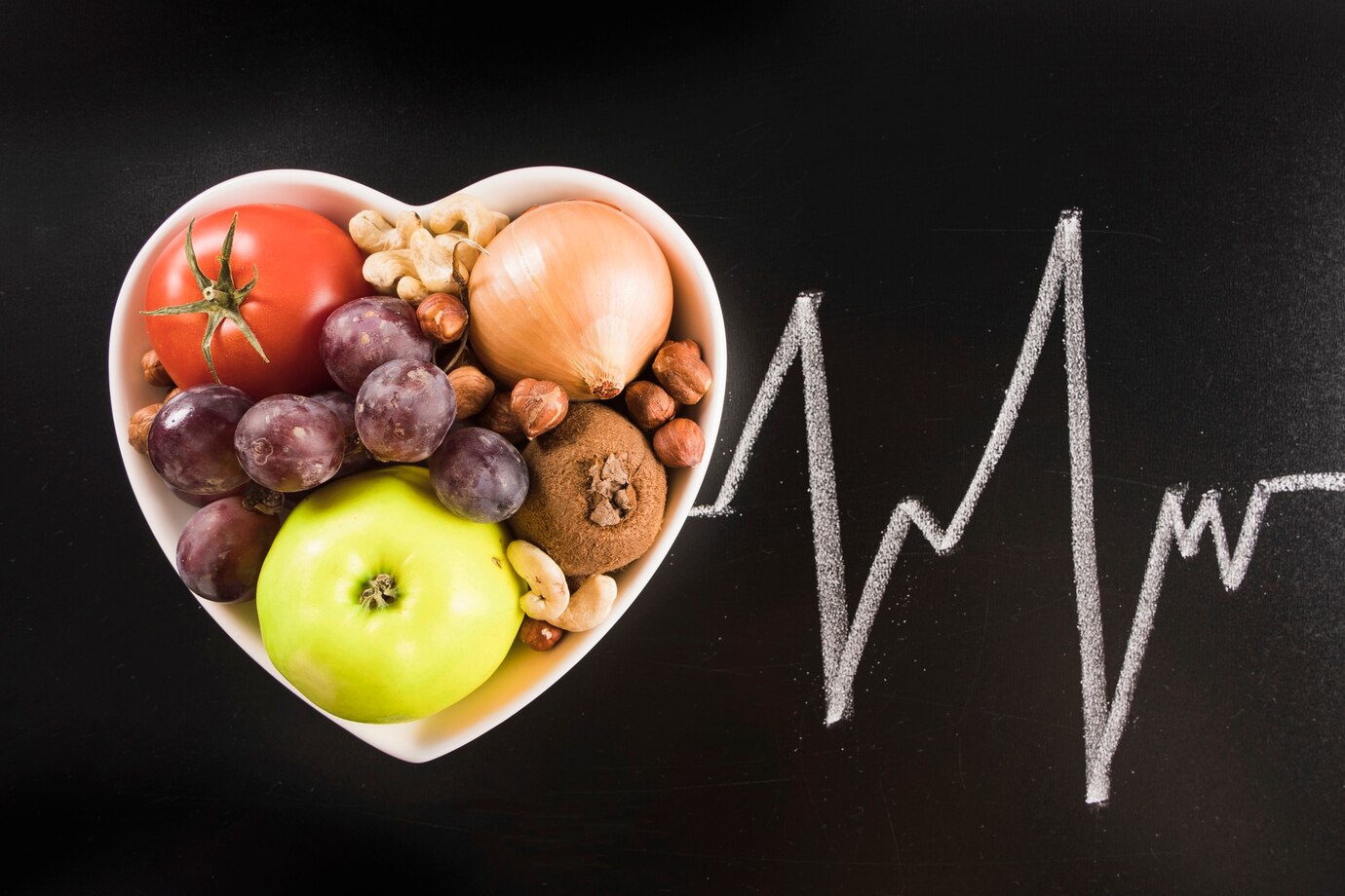 healthy-food-heart-shape-container-with-chalk-drawn-heart-pulse-blackboard_23-2147882212