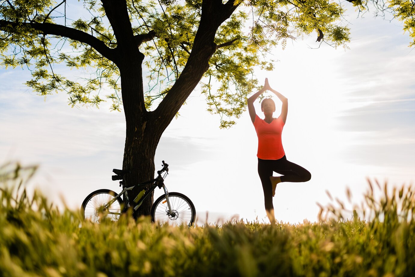 slim-beautiful-woman-silhouette-doing-sports-morning-park-doing-yoga_285396-4331