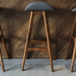 Modern tall wooden bar stools