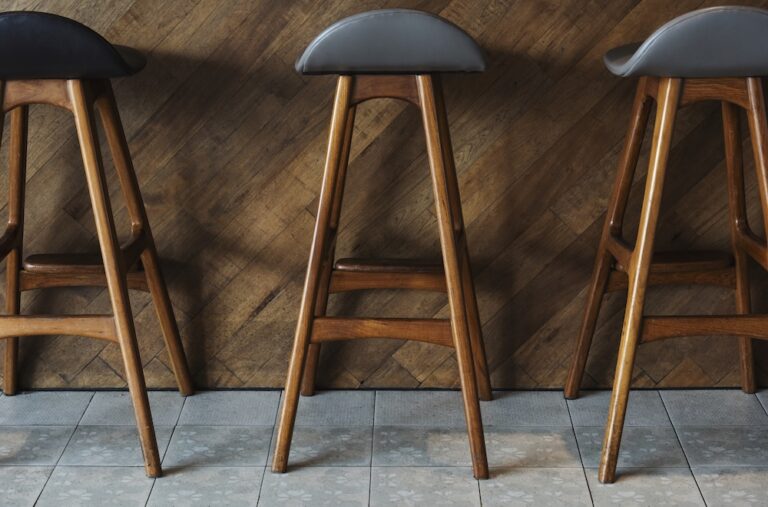 Modern tall wooden bar stools